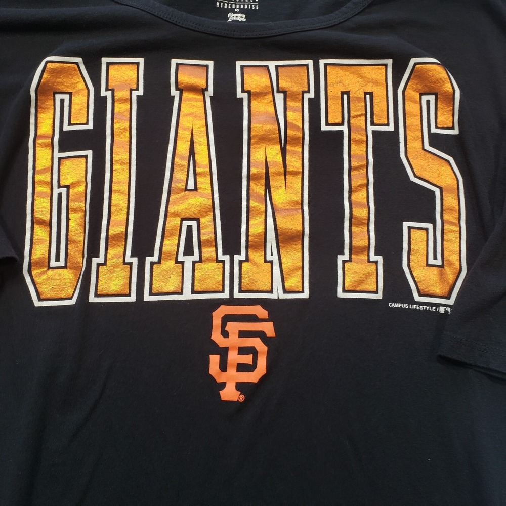 San Francisco Giants Top Womens Small Black Half Sleeve MLB Genuine Merchandise